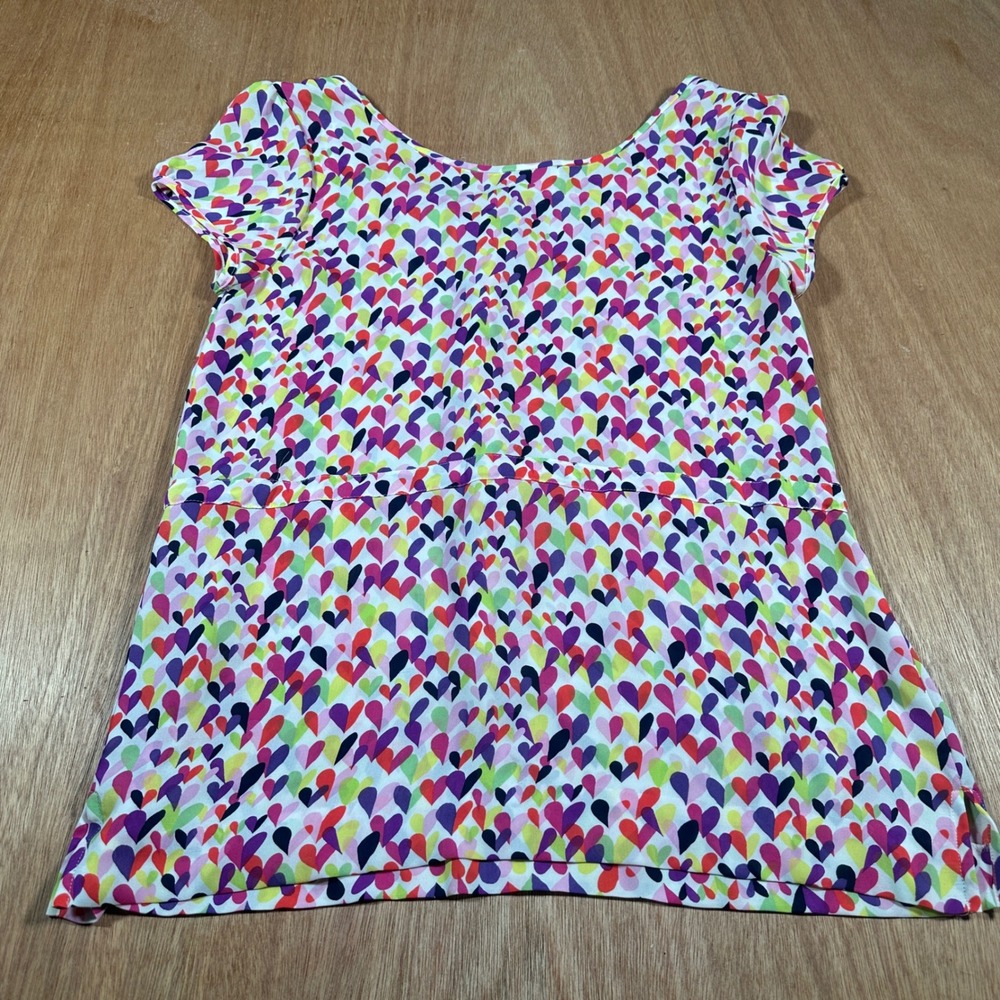 Kate Spade New York 100% Silk Heart Print Tie Waist Blouse Women's Small - Picture 3 of 9